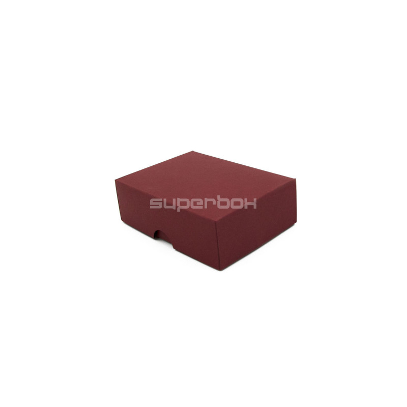 2-PC Small Rectangle Gift Box from Burgundy Cardboard 2-PC Small Rectangle Gift Box from Burgundy Cardboard