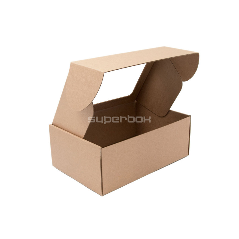 Brown A5 Size Gift Box with Clear Window Brown A5 Size Gift Box with Clear Window