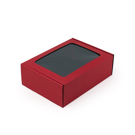 Red A5 Format Gift Box with Window | 210x160x70 mm | Superbox