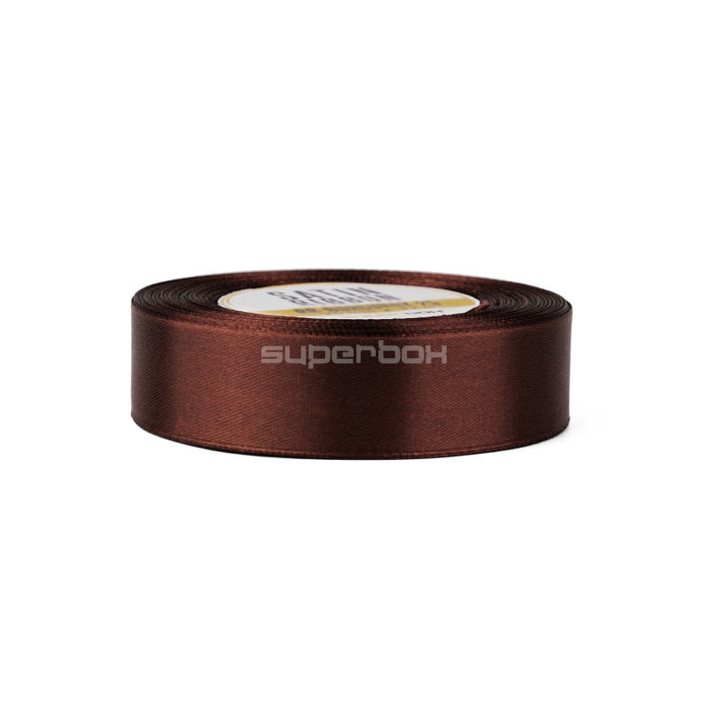 Ylellinen tumman suklaanvärinen satiininauha, 25 mm leveä
