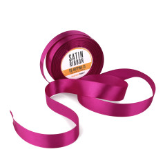 Rohkea kirkkaanpinkki satiininauha, 25 mm leveä