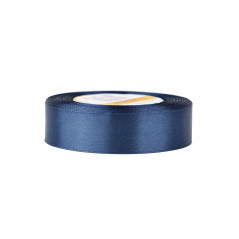 Navy blue satin ribbon – glossy, 25 mm wide, 32 m roll