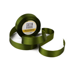 Enchanting Olive Green Satin Ribbon, 25 mm Width