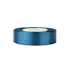 Turquoise satin ribbon – glossy, 25 mm wide, 32 m roll