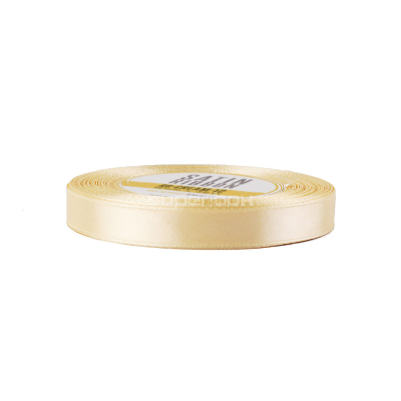 Elegantti kermanvärinen satiininauha, 12 mm leveä