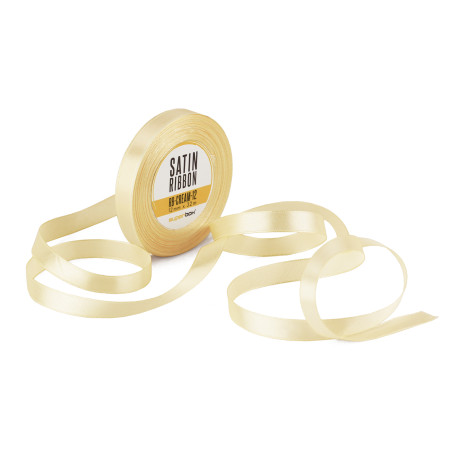 Elegantti kermanvärinen satiininauha, 12 mm leveä