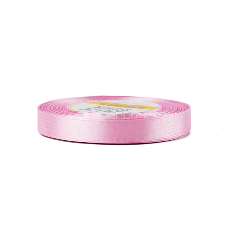Tyylikäs vaaleanpunainen satiininauha, 12 mm leveä