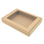 Brown Gift Box with Transparent Window for Towels or Other Textile