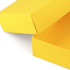 Keltainen kaksiosainen pahvinen lahjarasia | 200x110x50 mm | Superbox