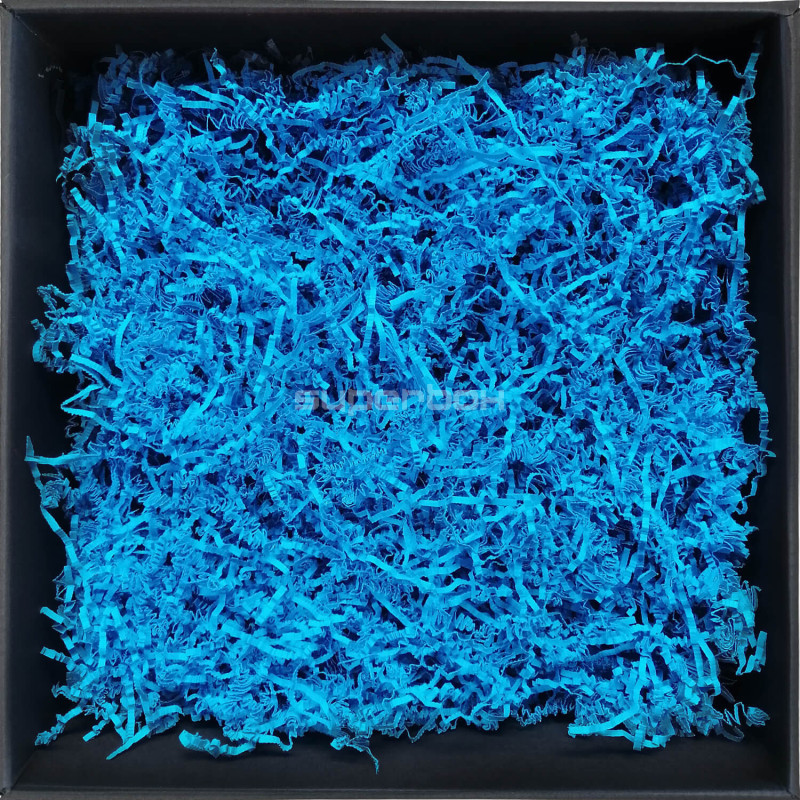 Jäykkä taivaansininen paperisilppu – 2 mm, 1 kg