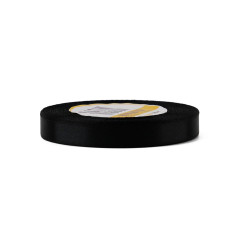Musta satiininauha - kiiltävä, 12 mm leveä, 32 metrin rulla