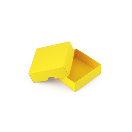 Small Square Yellow Cardboard Gift Box