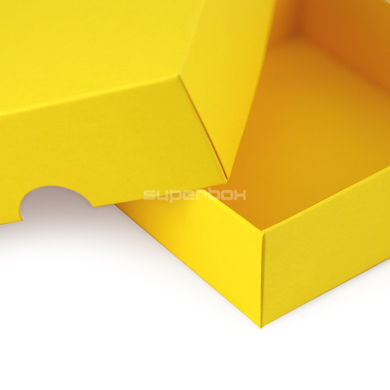 Small Square Yellow Cardboard Gift Box