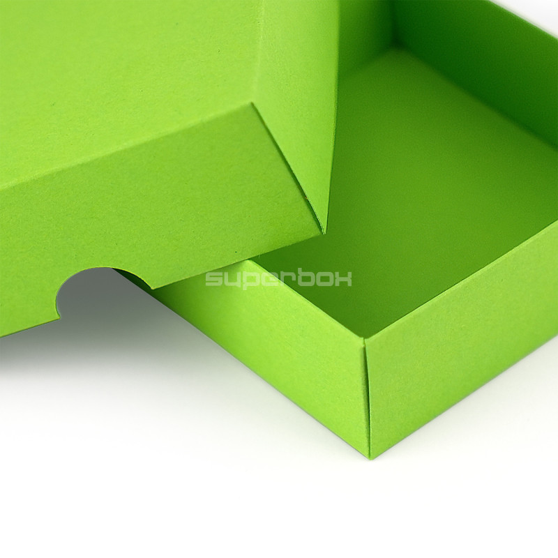 Two Piece Small Square Light Green Cardboard Gift Box