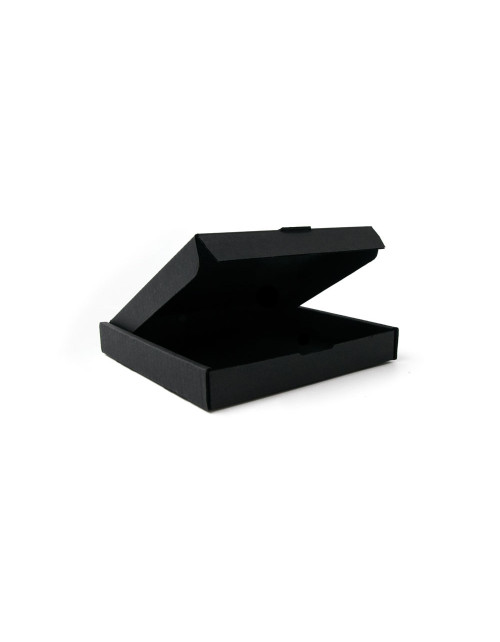 Neliön muotoinen musta mattapintainen lahjapaketti korujen pakkaamiseen, 15 mm korkea