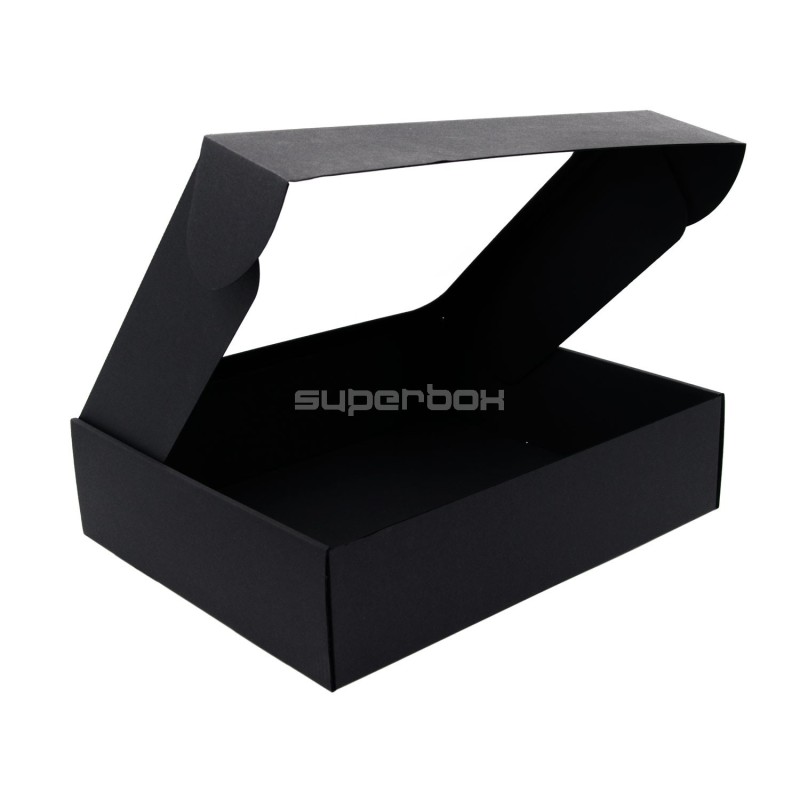 Black Gift Box with Clear Window for 3 Bottles