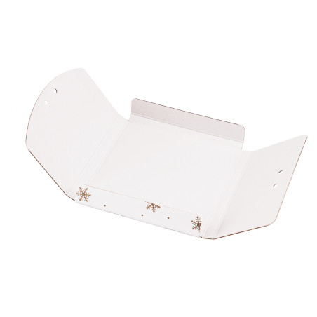 Very Fancy Small White Envelope with Gold Snowflakes