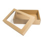 Multipurpose Brown Base-Lid Gift Box with Clear Window