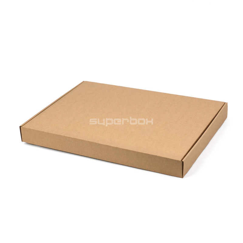 Suuri matala ruskea lahjapakkaus, 400x300x40 mm
