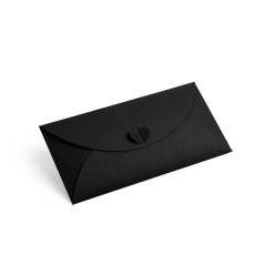 Musta kirjekuori sydänlukolla | 220x110 mm | Superbox