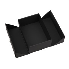 Double Door Black Box with Gold Ribbon | 220x150x85 mm | Superbox