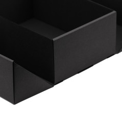 A5 Format Double Door Black Box with Integrated Gold Ribbon