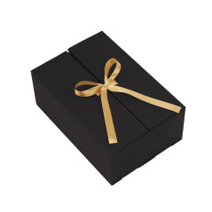 Double Door Black Box with Gold Ribbon | 220x150x85 mm | Superbox
