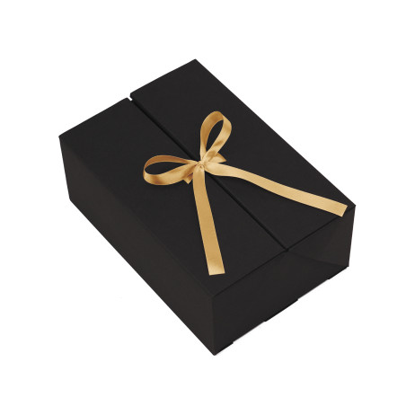 Double Door Black Box with Gold Ribbon | 220x150x85 mm | Superbox