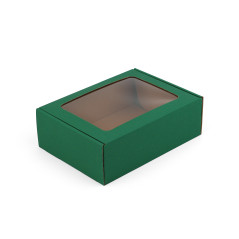 Green color A5 Format Gift Box with Window, 210x160x70 mm