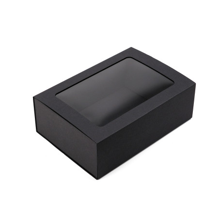 Black Gift Box with a Sleeve and Window