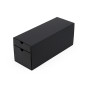 Black oblong gift box for bottle with two drawers, 320x108x90 mm