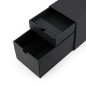 Black oblong gift box for bottle with two drawers, 320x108x90 mm