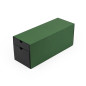 Green oblong gift box for bottle with two drawers, 320x108x90 mm