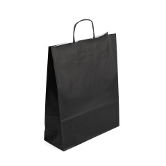 Large black paper bag with twist paper handles, 320x120x400 mm