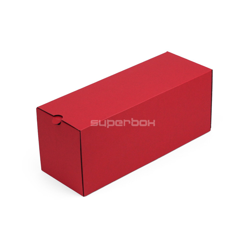Closed red oblong gift box for bottle with wo drawers, 320x108x90 mm Closed red oblong gift box for bottle with wo drawers, 320x108x90 mm