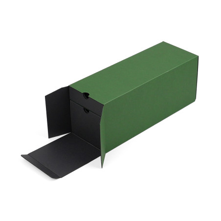 Closed Green Oblong Gift Box for Bottle with Two Drawers