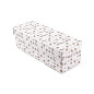 Flip lid horizontal white gift box with winter patterns, 335x115x115 mm