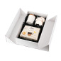 Double Door White Gift Box with Integrated Satin Ribbon, 340x190x85 mm