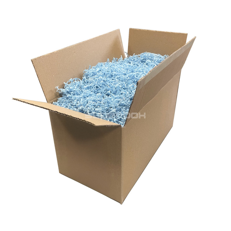 Rigid Light Blue Shredded Paper - 2 mm, 1 kg Rigid Light Blue Shredded Paper - 2 mm, 1 kg