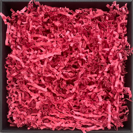 Jäykkä vadelmanvärinen silputtu paperi – 4 mm, 1 kg