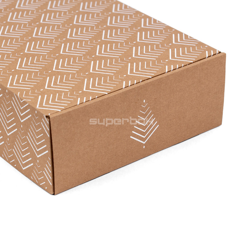 Brown A4 Box with Christmas Tree Pattern