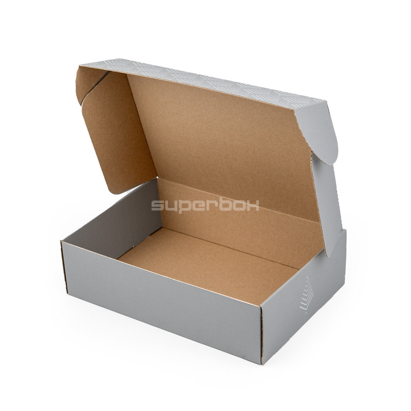 Harmaa A4-laatikko joulukuusikuvioilla Harmaa A4-laatikko joulukuusikuvioilla