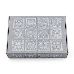Grey A4 box with ethnic motifs, 305x215x85 mm