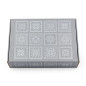 Grey A4 box with ethnic motifs, 305x215x85 mm