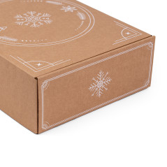 Brown A4 Box with Minimalist Winter Ornaments, 305x215x85 mm