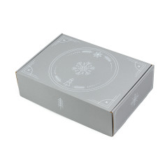 Grey A4 Box with Minimalist Winter Ornaments, 305x215x85 mm