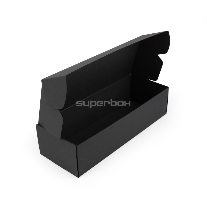 Long Black Box from Corrugated Cardboard
