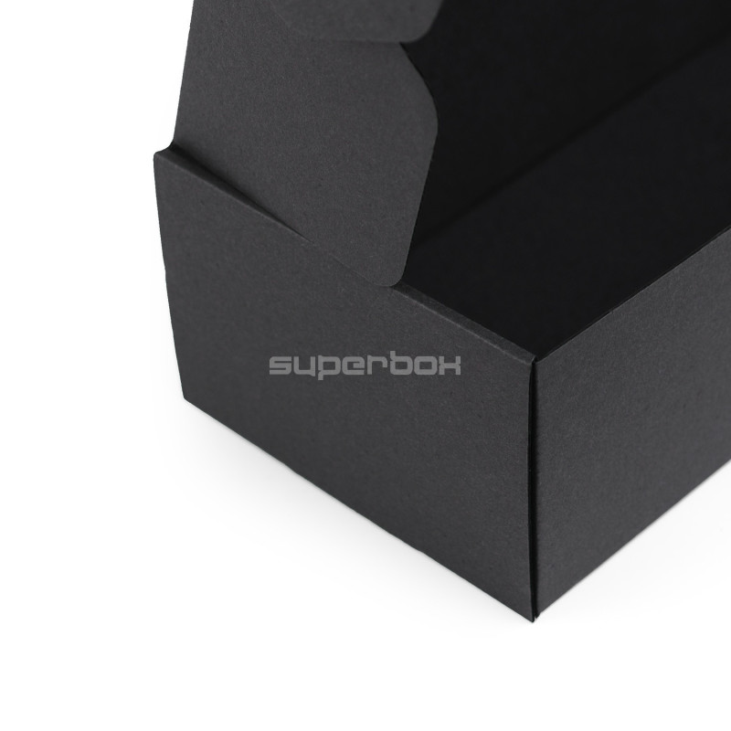 Long Black Box from Corrugated Cardboard