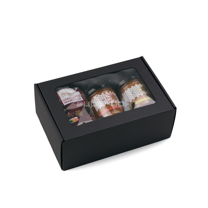 Black A5 Size Gift Box with Clear Window