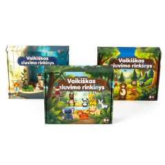 Kartonkiset ompelusetin laatikot: lemmikki-, viidakko- ja metsäaiheilla